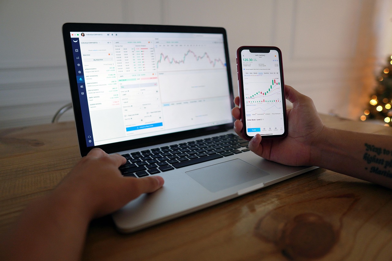 financial stock market graph with digital overlays