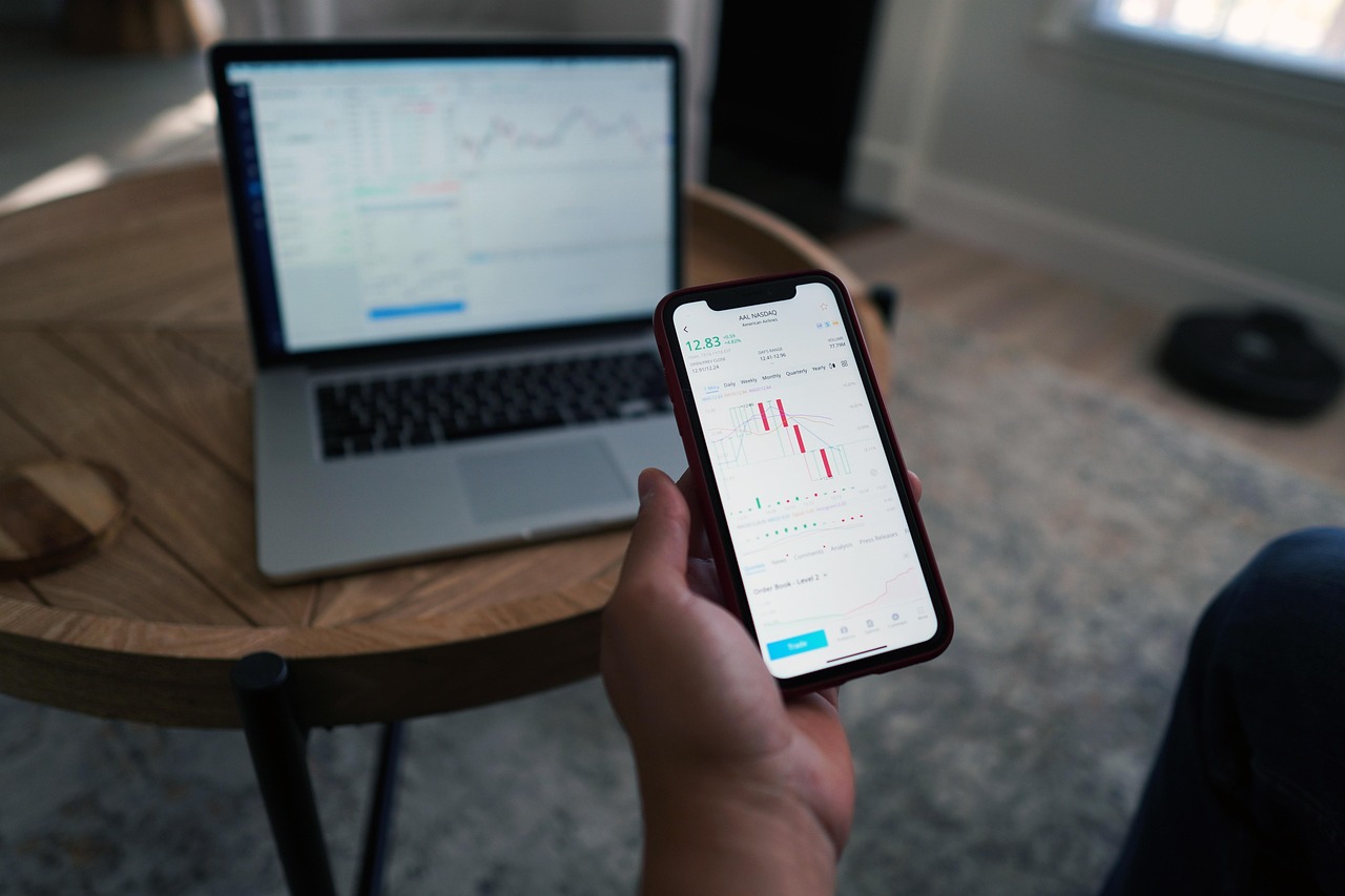 financial stock market graph with digital overlay