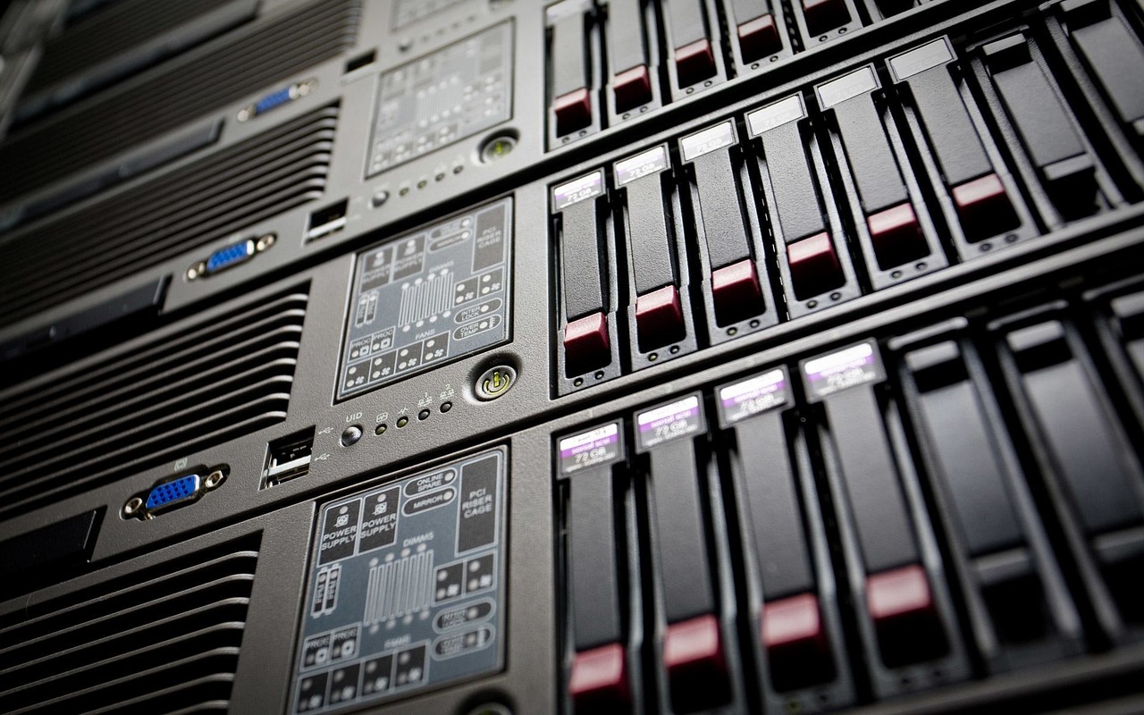 futuristic laboratory with data server racks