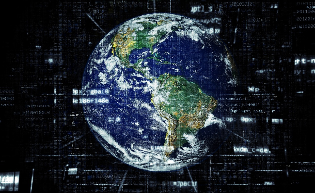 gavel and digital binary code court