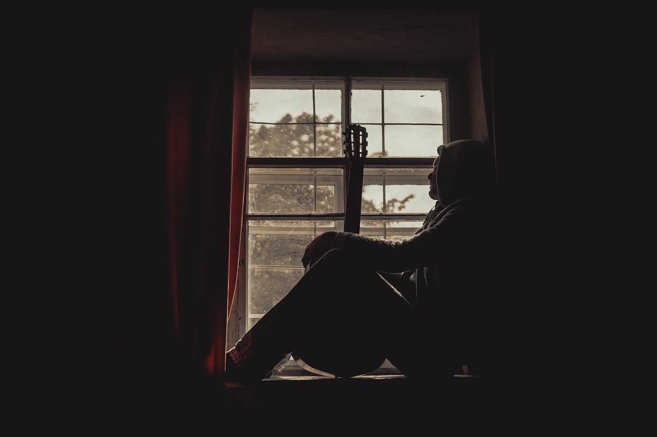 human silhouette facing digital neural network