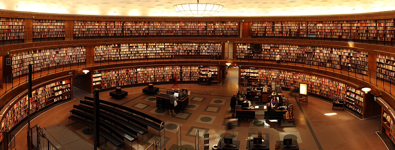 university library futuristic technology research