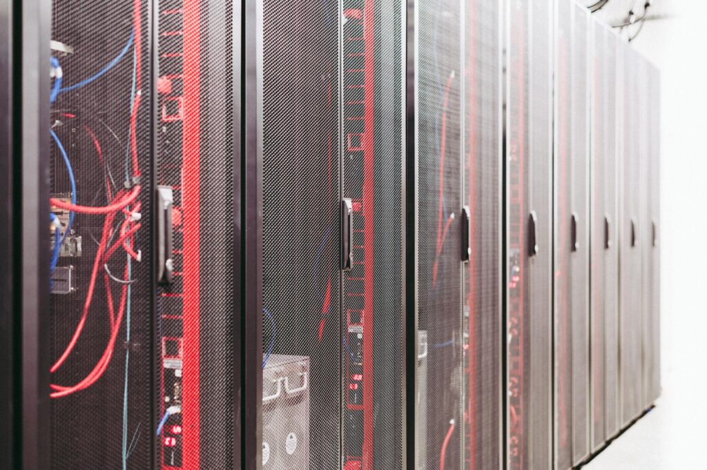 System with various wires managing access to centralized resource of server in data center