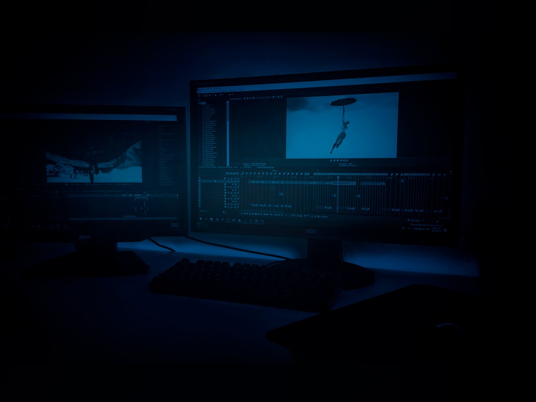 Close-up of holographic neural network visualization floating above dark desk, multiple data dashboards on curved monitors, cool blue and green tones, professional analyst hands gesturing, sleek techn