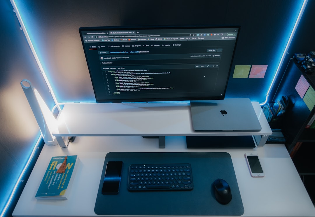 Professional coder in minimalist workspace with autonomous systems dashboard, holographic skill tree visualization, ambient neon lighting, human potential focus, sleek modern architecture, adaptive le