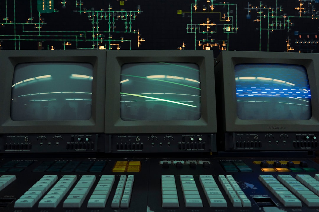 Futuristic AI satellite control room with holographic Earth display, sleek ambient lighting, engineer monitoring neural network visualization, clean modern data center