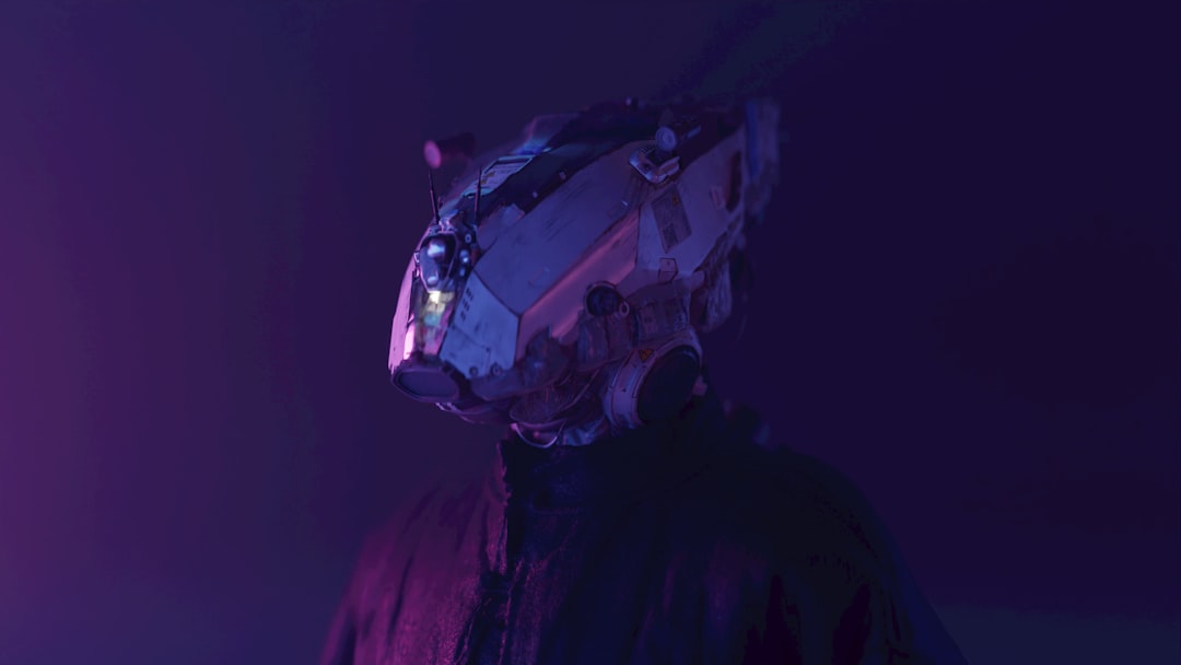 Sleek futuristic cat hologram emerging from glitching neural network visualization, ambient blue server room lighting, cybersecurity dashboard reflections, human silhouette observing, Wired-style tech