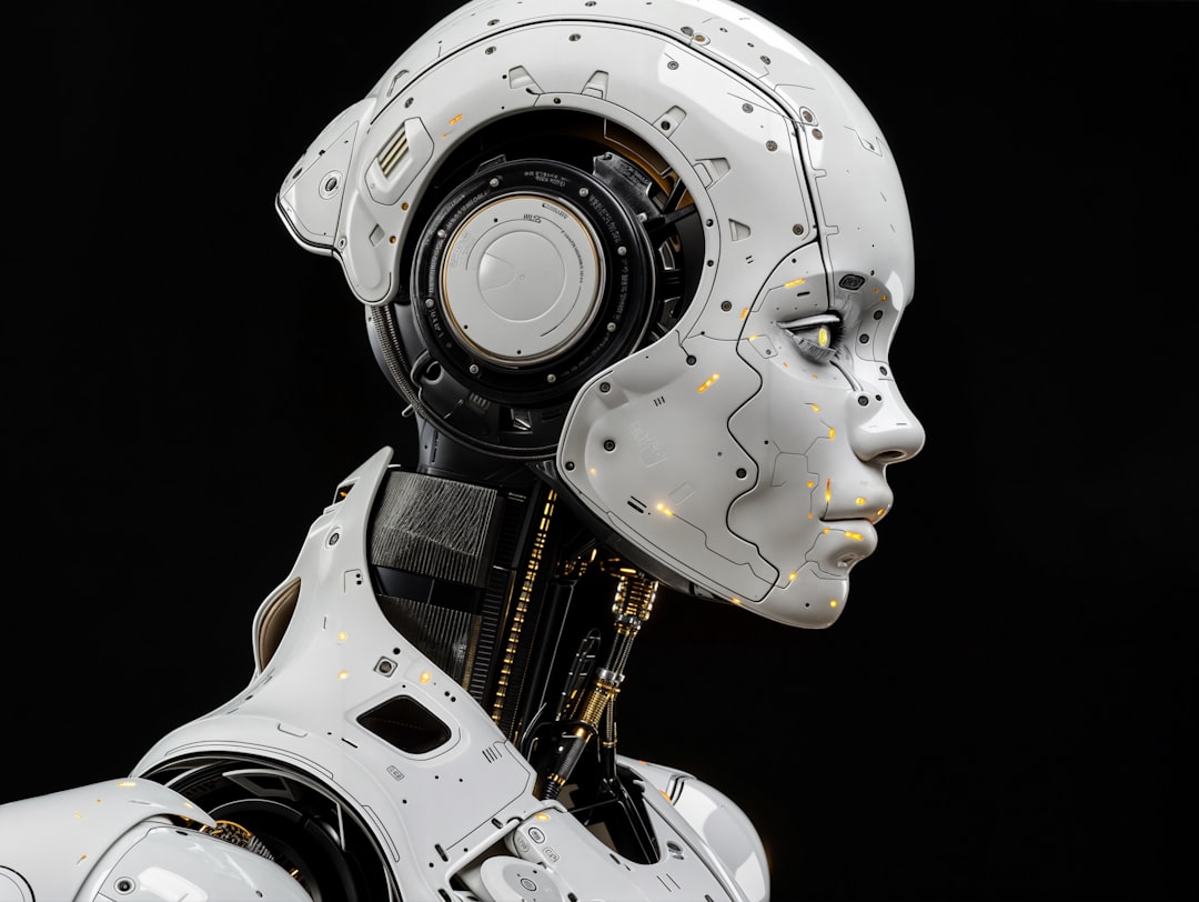 Sleek humanoid robot and professional engineer collaborating at holographic interface, reasoning flow diagrams floating, clean modern lab, cool white and cyan ambient lighting, next-generation AI fron