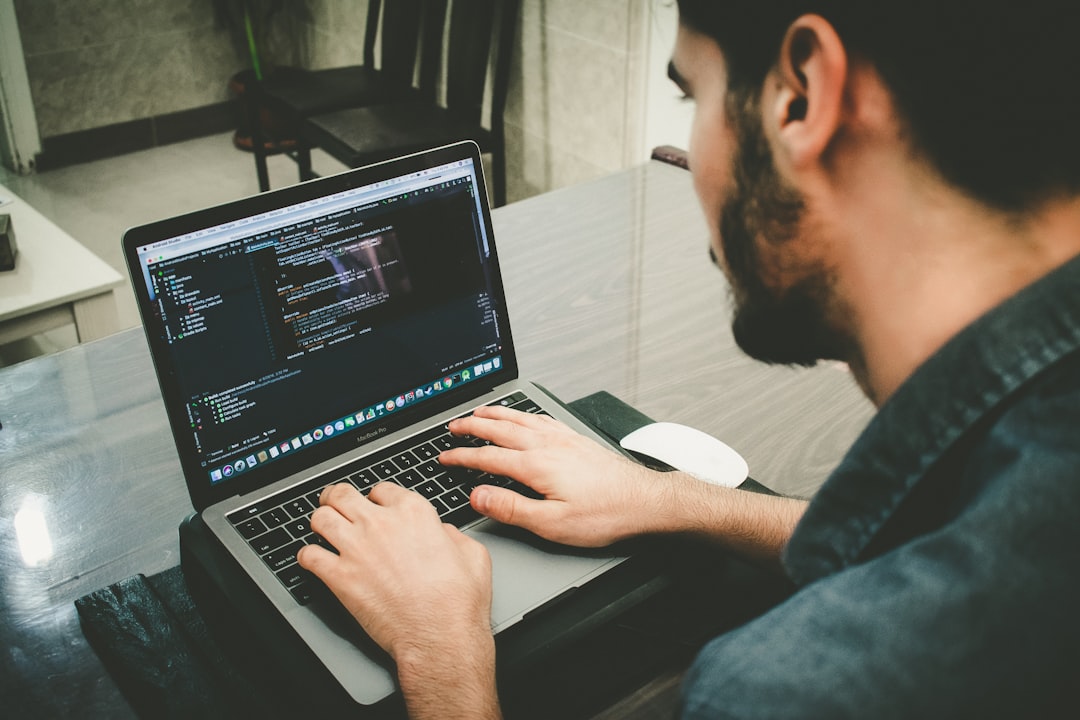 Developer hands typing code with Langchain logo hologram and autonomous agent pathways visualized, neural network nodes connecting in ambient purple-blue light, futuristic coding workspace