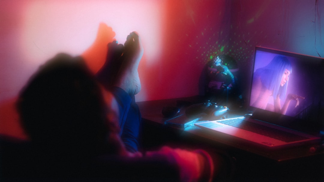 Diverse students at glowing screens with digital divide visualized as cracked bridge, moody dramatic lighting, AI ethics concept, inclusive technology access metaphor, cinematic composition