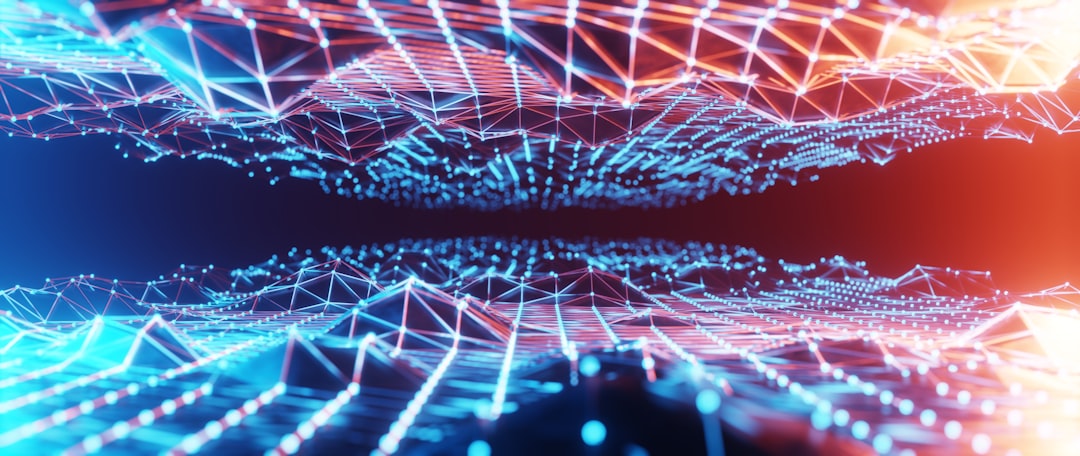Futuristic AI transaction loop visualization with holographic neural network, professional data center background, sleek ambient blue lighting, human engineer monitoring holographic display, clean mod
