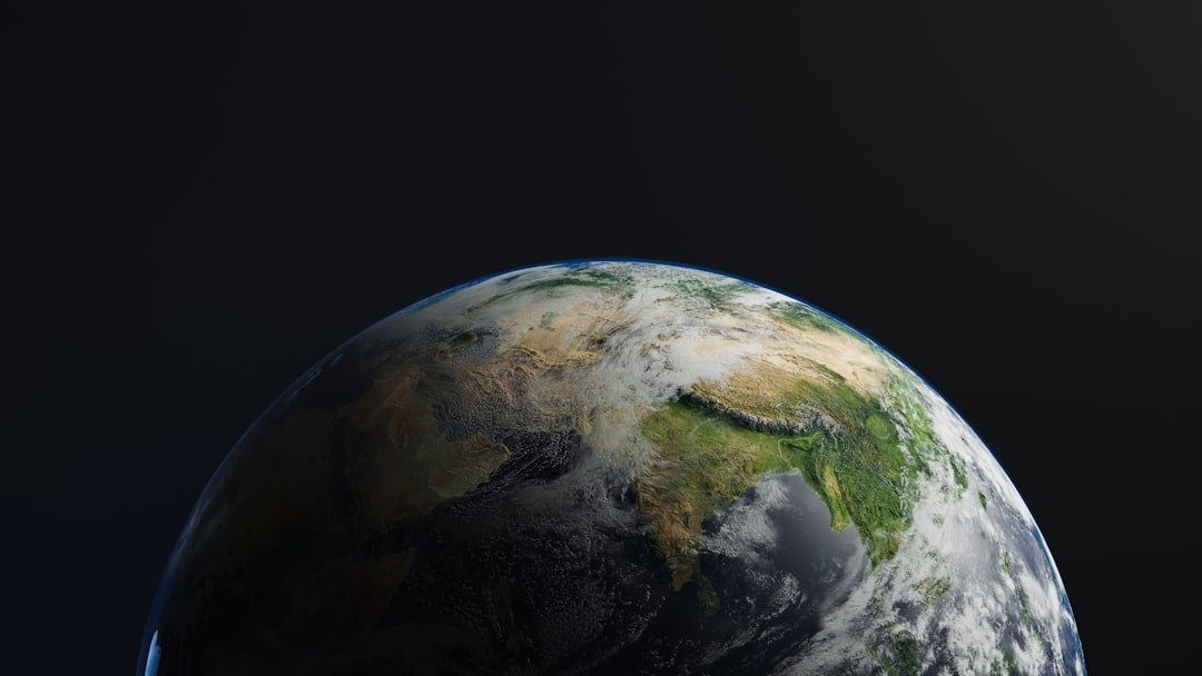 Global holographic earth projection with interconnected satellite networks, futuristic control room with panoramic screens, diverse team collaborating, scalable technology aesthetic, ambient cool ligh