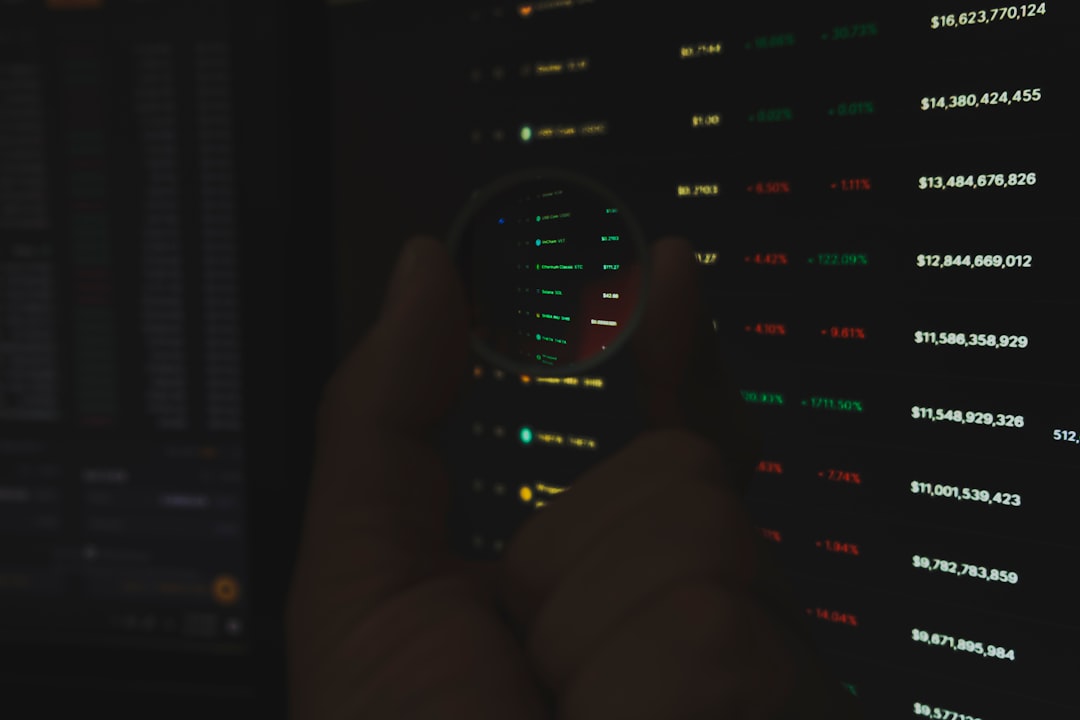 Close-up of professional hands analyzing holographic financial dashboard with AI metrics, glowing green profit graphs, modern glass office, sleek ambient lighting, data visualization of investment ret