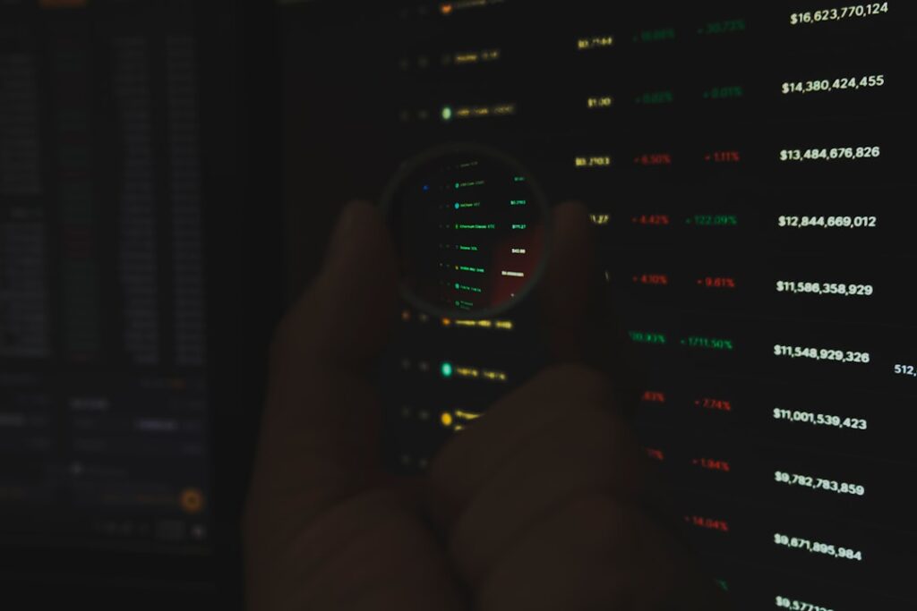 Futuristic holographic data visualization of trillion-dollar investment flows, sleek ambient lighting, professional analyst in clean modern office, neural network overlay, cool blue tones