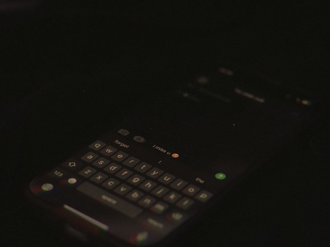 Smartphone displaying encrypted messaging interface floating above data streams, professional hands typing, neural network visualization background, sleek ambient lighting, digital privacy concept, mo