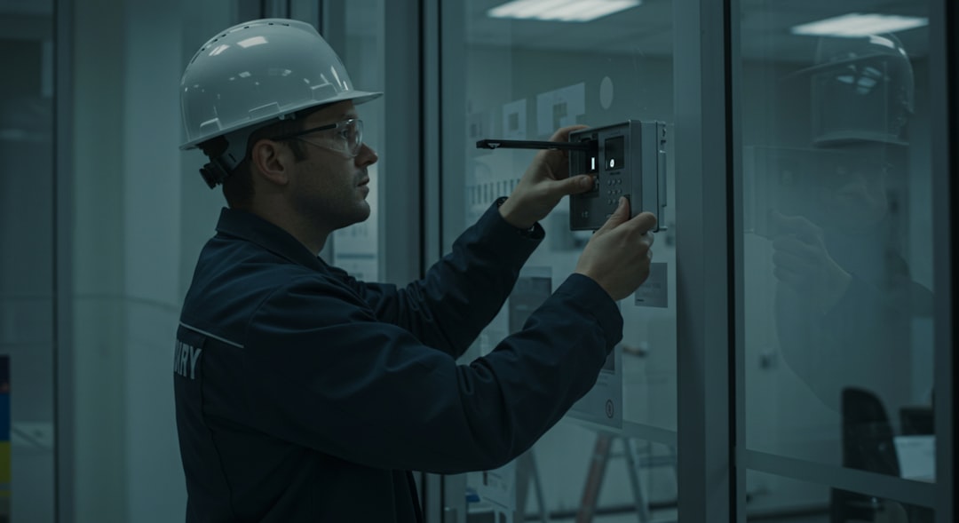 Professional inspector examining AI ethics concept on holographic display in server room, cybersecurity dashboard glow, determined woman in tailored suit, data center ambient lighting, oversight autho