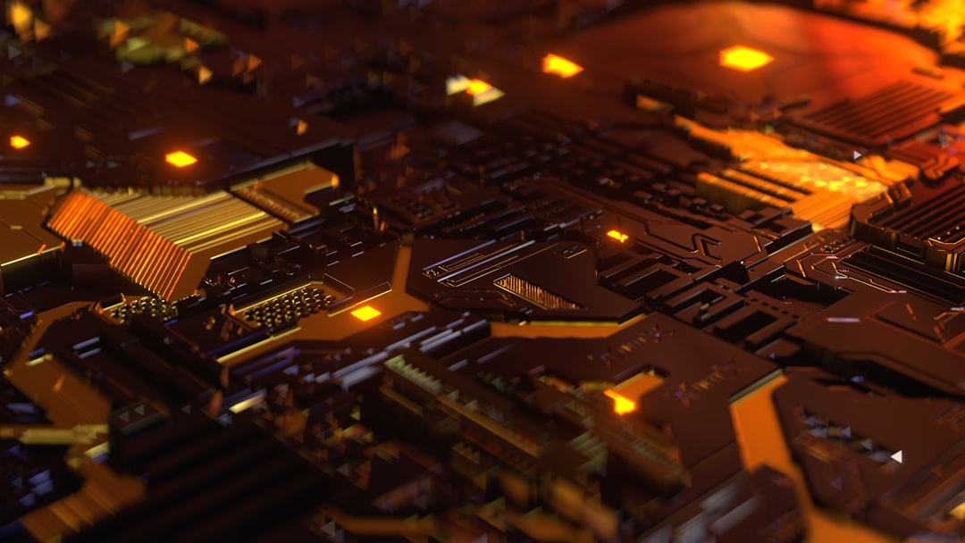 Abstract cybersecurity shield emerging from circuit board patterns, sleek futuristic city horizon, warm professional ambient light, AI protection and optimistic future perspective