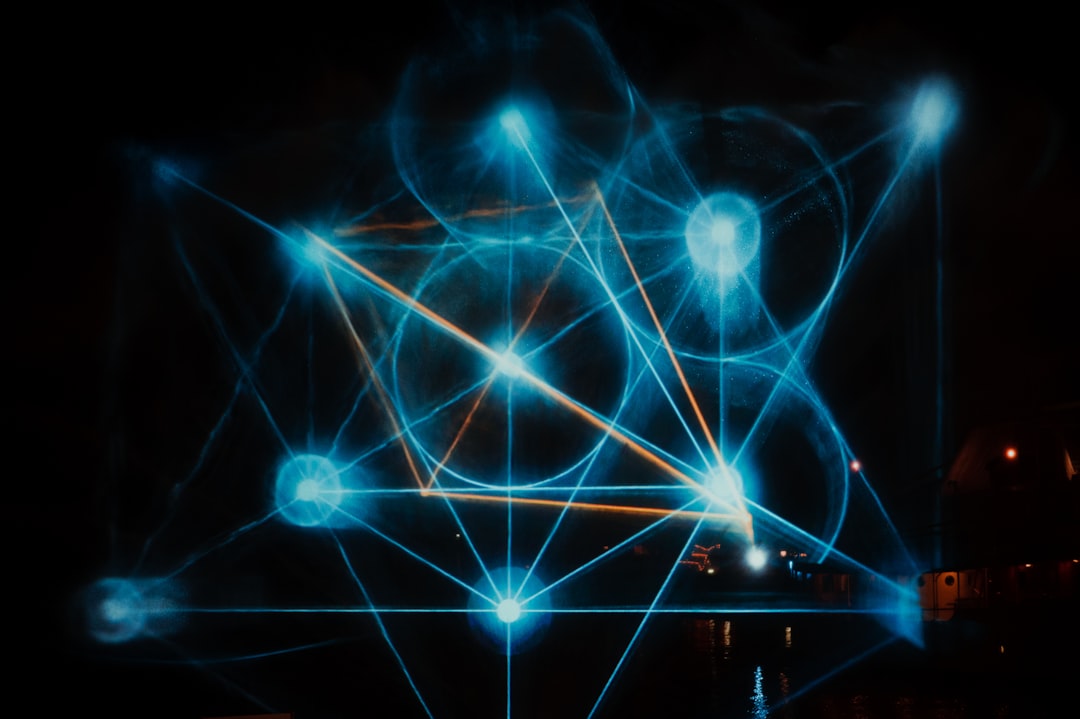 Futuristic AI ethics concept, close-up of holographic neural network visualization with warning symbols, sleek ambient blue lighting, professional data center background, human hand reaching toward di