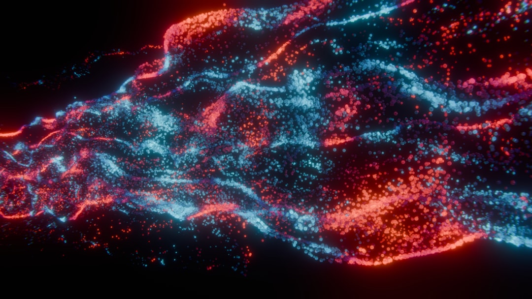 Close-up of neural network visualization overlaid on 3D human body mesh, glowing nodes and data streams, dark background with cyan and magenta accents, medical AI aesthetic, high-tech precision