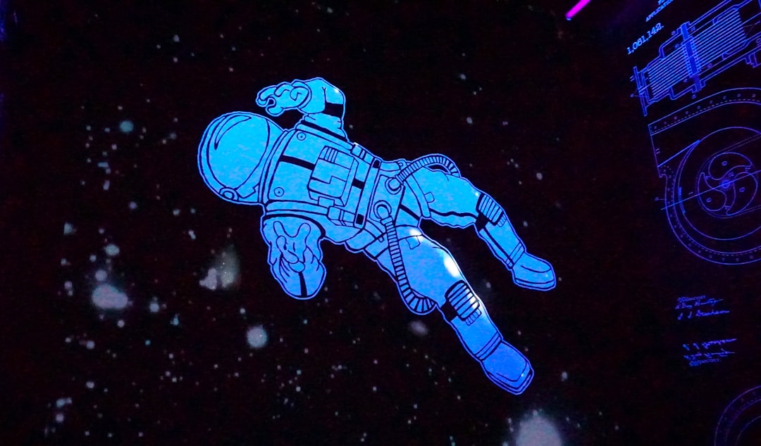 futuristic lunar command center with holographic AI neural network displays, astronaut silhouette, cool blue ambient lighting, sleek data visualization screens, professional tech environment