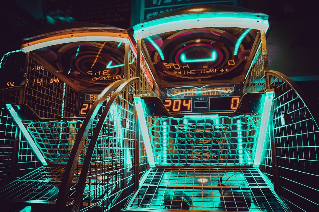 Futuristic supermarket warehouse with robotic arms restocking shelves, holographic inventory dashboard overlay, cool blue ambient lighting, sleek professional tech environment, human supervisor monito