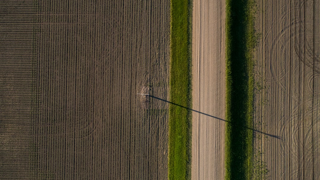 Futuristic aerial view of decentralized network nodes connecting across a rural Minnesota landscape, holographic data streams, ambient blue lighting, human silhouette observing, sleek tech meets natur